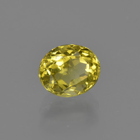 1.25 ct Yellow Apatite Stone, Natural Apatite in Oval Facet Shape for Sale