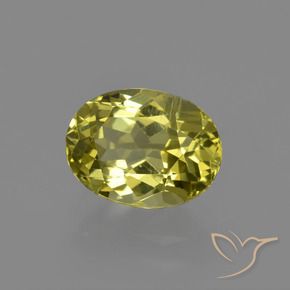 2.58 ct Yellow Apatite Stone, Natural Apatite in Oval Facet Shape for Sale
