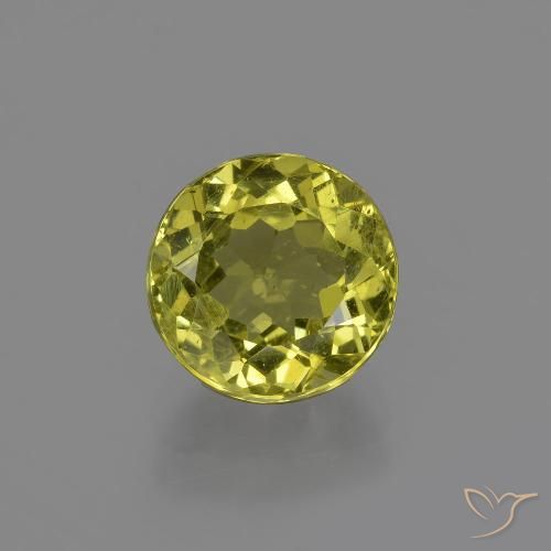 2.65ct Round Facet Yellow Apatite from Madagascar, Dimension 8.4mm, VS Clarity, Natural untreated gemstone, 1pc Apatite in Lemon Yellow Color, Mohs Hardness of 5 - 5, Photo A