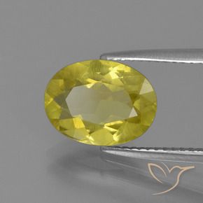 2.59 ct Yellow Apatite Stone, Natural Apatite in Oval Facet Shape for Sale