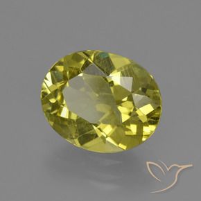 3.39 ct Yellow Apatite Stone, Natural Apatite in Oval Facet Shape for Sale