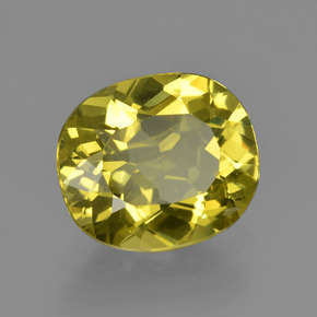3.33 ct Yellow Apatite Stone, Natural Apatite in Oval Facet Shape for Sale