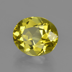 4.10 ct Yellow Apatite Stone, Natural Apatite in Oval Facet Shape for Sale