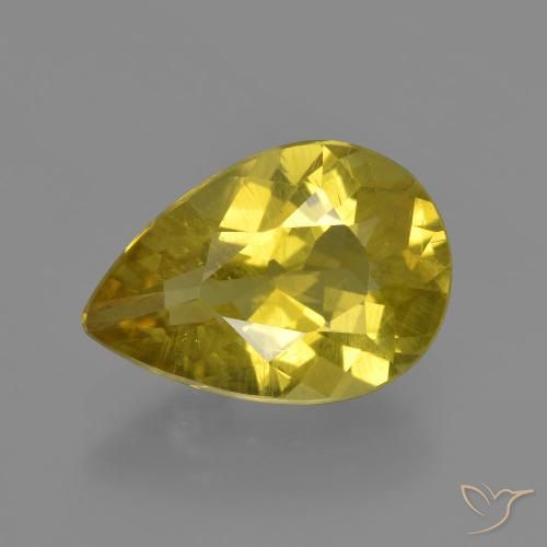 3.46 ct Yellow Apatite, 12.3 x 8.6 mm Pear Cut From Madagascar, Photo A