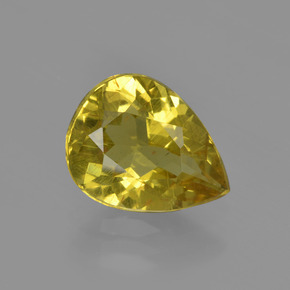 2.78 ct Yellow Apatite Gemstone, Apatite Gem in Pear Facet Shape for Sale.