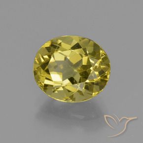 2.89 ct Yellow Apatite Stone, Natural Apatite in Oval Facet Shape for Sale