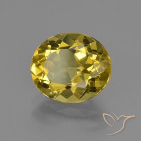 3.31 ct Yellow Apatite Stone, Natural Apatite in Oval Facet Shape for Sale