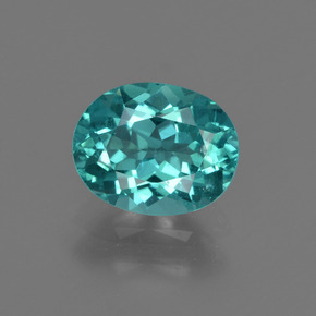 1.44 ct Blue Apatite Gemstone, Apatite Gem in Oval Facet Shape for Sale.