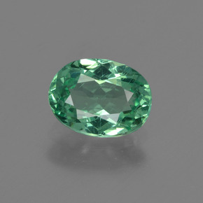 1.24 ct Blue Apatite Gemstone, Apatite Gem in Oval Facet Shape for Sale.