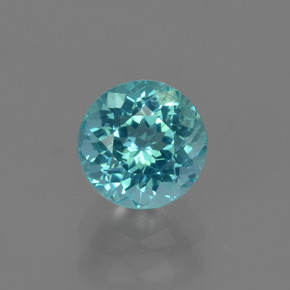 0.88 ct Blue Apatite Gemstone, Apatite Gem in Round Facet Shape for Sale.