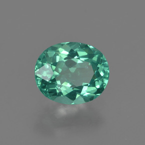 1.12 ct Green Apatite Stone, Natural Apatite in Oval Facet Shape for Sale