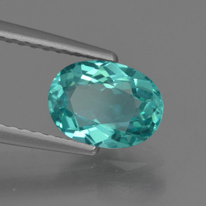 1.14 ct Blue Apatite Stone, Natural Apatite in Oval Facet Shape for Sale
