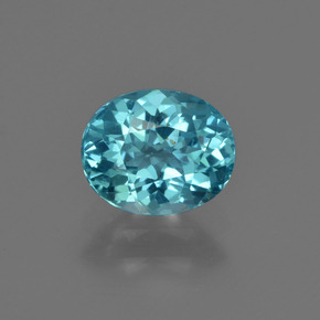 1.27 ct Blue Apatite Gemstone, Apatite Gem in Oval Facet Shape for Sale.