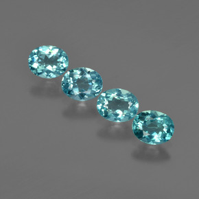1.54 ct Blue Apatite Gemstone, Apatite Gem in Oval Facet Shape for Sale.
