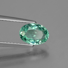 1.14 ct Green Apatite Stone, Natural Apatite in Oval Facet Shape for Sale