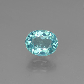 1.09 ct Turquoise Apatite Gemstone, Apatite Gem in Oval Facet Shape for Sale.