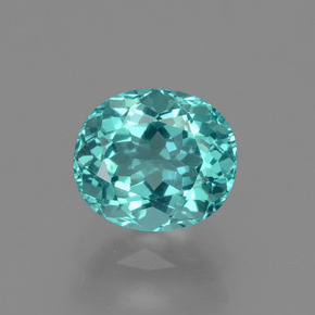 1.39 ct Blue Apatite Gemstone, Apatite Gem in Oval Facet Shape for Sale.
