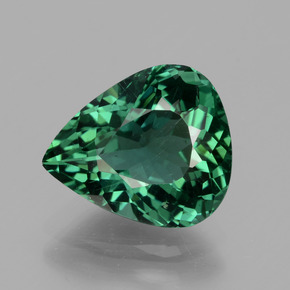 3.23 ct Green Apatite Gemstone, Apatite Gem in Pear Facet Shape for Sale.