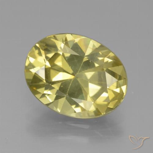 4.13 ct Yellow Apatite, 12.2 x 9.4 mm Oval Cut From Madagascar, Photo A