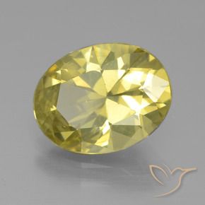 4.13 ct Yellow Apatite Stone, Natural Apatite in Oval Facet Shape for Sale