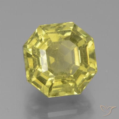 6.61ct Natural Light Yellow Apatite, Emerald Cut, VS