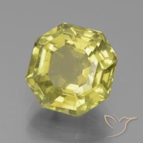 6.61 ct Yellow Apatite Stone, Natural Apatite in Asscher Cut Shape for Sale