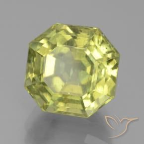 8.29 ct Yellow Apatite Stone, Natural Apatite in Asscher Cut Shape for Sale