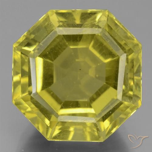 15.89 ct Yellow Apatite, 14.7 x 14.5 mm Asscher Cut From Madagascar, Photo A