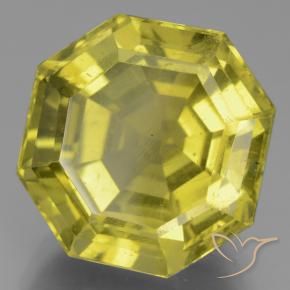15.89 ct Yellow Apatite Stone, Natural Apatite in Asscher Cut Shape for Sale