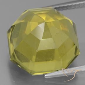 Apatite Gemstone in 15 x 15 mm (calibrated) Size for Sale, Apatite Stone in Medium Yellow Color