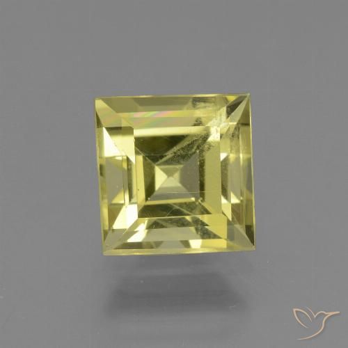 2.95ct Square Facet Yellow Apatite from Madagascar, Dimension 8.1 x 8mm, VS Clarity, Natural untreated gemstone, 1pc Apatite in Light Corn Yellow Color, Mohs Hardness of 5 - 5, Photo A
