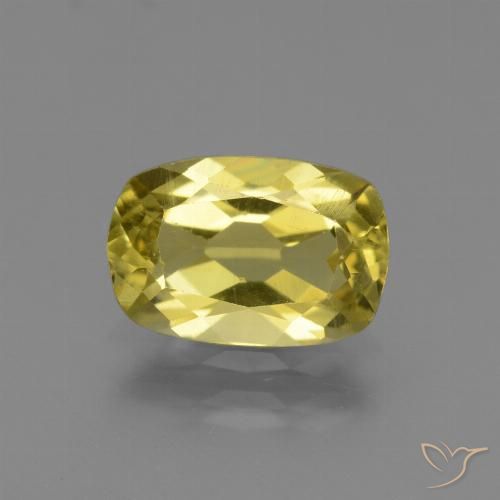 2.01ct Natural Medium Yellow Apatite, Cushion, VS