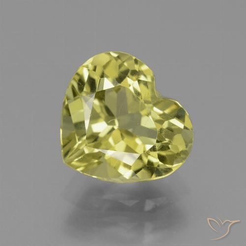 8.9 x 8mm Heart Yellow Apatite from Madagascar, Weight of 2.18ct, Natural untreated Gemstone in VS Clarity, 1pc Heart Facet Apatite - Color: Light Corn Yellow, Mohs Hardness of 5 - 5, Photo A