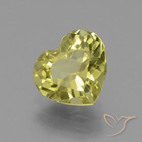 2.18 ct Yellow Apatite Stone, Natural Apatite in Heart Facet Shape for Sale