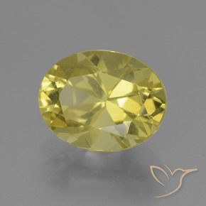 2.54 ct Yellow Apatite Stone, Natural Apatite in Oval Facet Shape for Sale