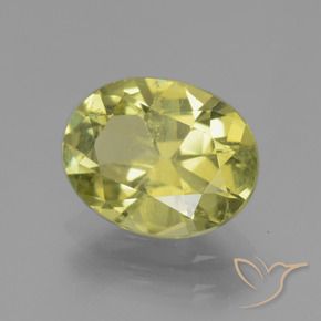 2.37 ct Yellow Apatite Stone, Natural Apatite in Oval Facet Shape for Sale