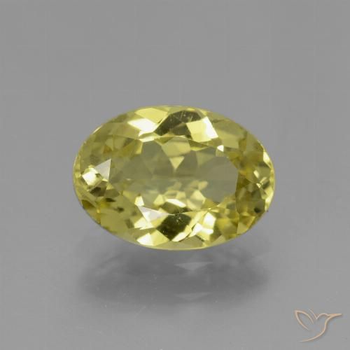 Medium Yellow Апатиты Камень - 1.5ct Фасетный Овал (ID: 439020)
