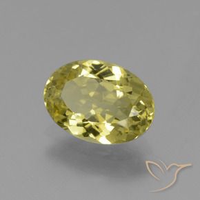 1.49 ct Yellow Apatite Stone, Natural Apatite in Oval Facet Shape for Sale