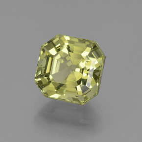 3.43 ct Green Apatite Stone, Natural Apatite in Asscher Cut Shape for Sale