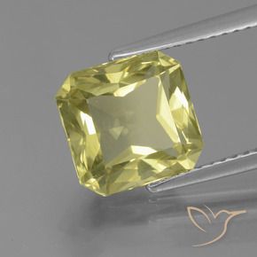 3.73 ct Yellow Apatite Stone, Natural Apatite in Octagon / Scissor Cut Shape for Sale