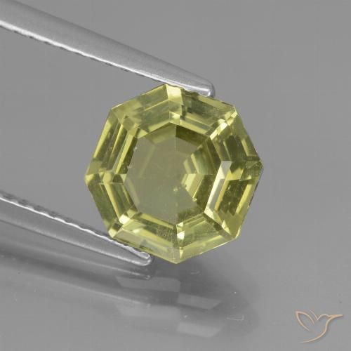 2.48ct Natural Green Yellow Apatite, Emerald Cut, VS