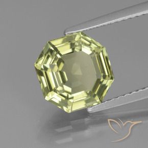 3.16 ct Green Apatite Stone, Natural Apatite in Asscher Cut Shape for Sale