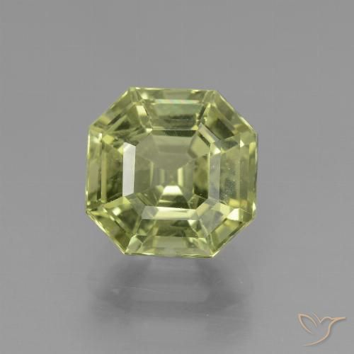 3.46ct Octagon / Emerald Cut Light Green Apatite from Madagascar, Dimension 8.6 x 8.5mm, Natural untreated Gemstone, VS Clarity, 1pc Asscher Cut Apatite, Mohs Hardness of 5 - 5, Photo A