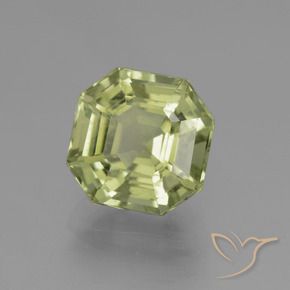 3.46 ct Green Apatite Stone, Natural Apatite in Asscher Cut Shape for Sale