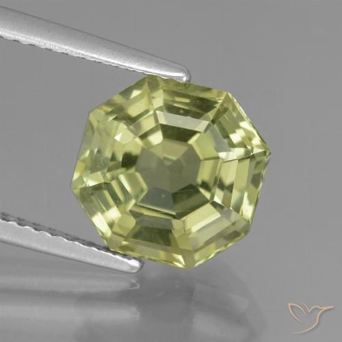 Apatite verte de 3,68 ct, coupe Asscher de 9,6 x 9,3 mm de Madagascar, Photo A