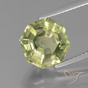3.68 ct Green Apatite Stone, Natural Apatite in Asscher Cut Shape for Sale