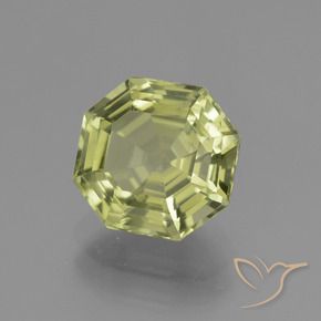3.31 ct Green Apatite Stone, Natural Apatite in Asscher Cut Shape for Sale