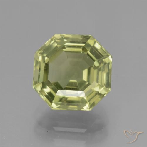 3.86ct Natural Yellowish Green Apatite, Emerald Cut, VS