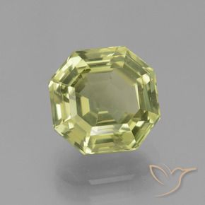 3.86 ct Green Apatite Stone, Natural Apatite in Asscher Cut Shape for Sale