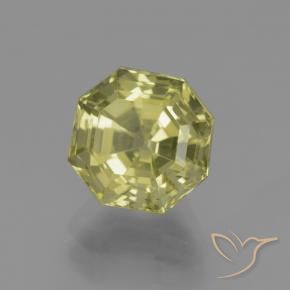 3.42 ct Yellow Apatite Stone, Natural Apatite in Asscher Cut Shape for Sale